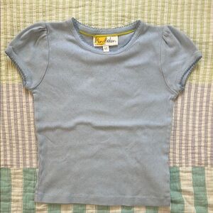 Mini Boden Blue Pointelle Tee